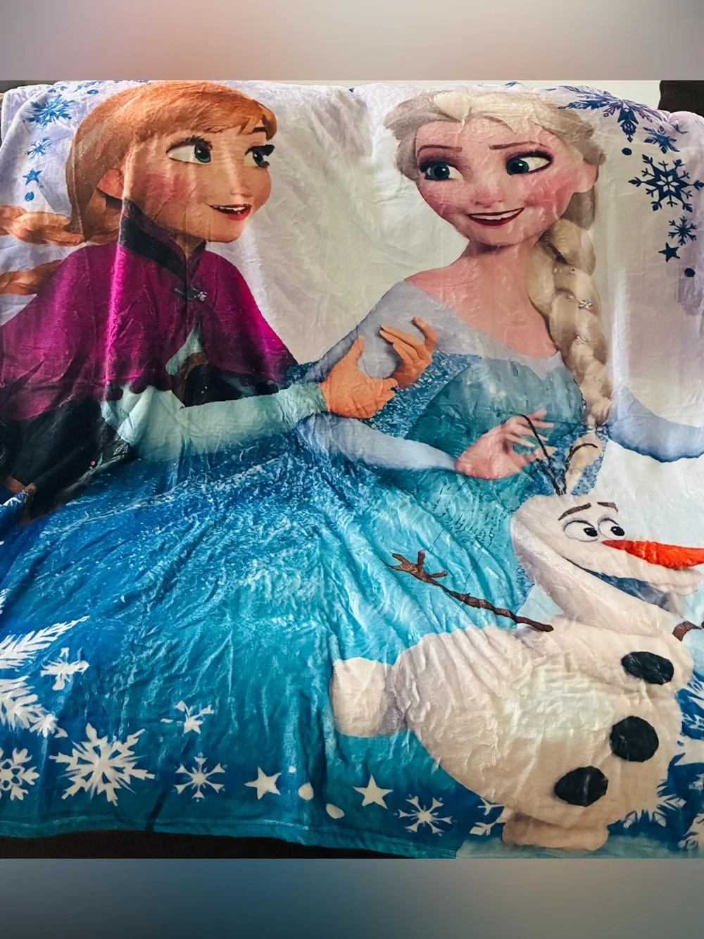 Disney Frozen Plush Throw Blanket - Blue, Purple, White 50